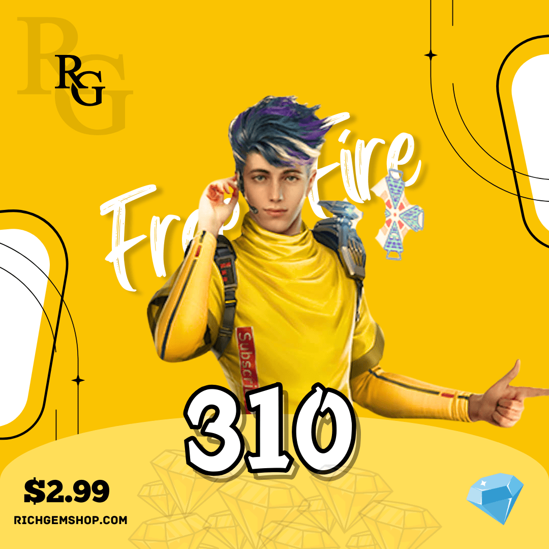 خرید 310 جم فری فایر با اطلاعات اکانت